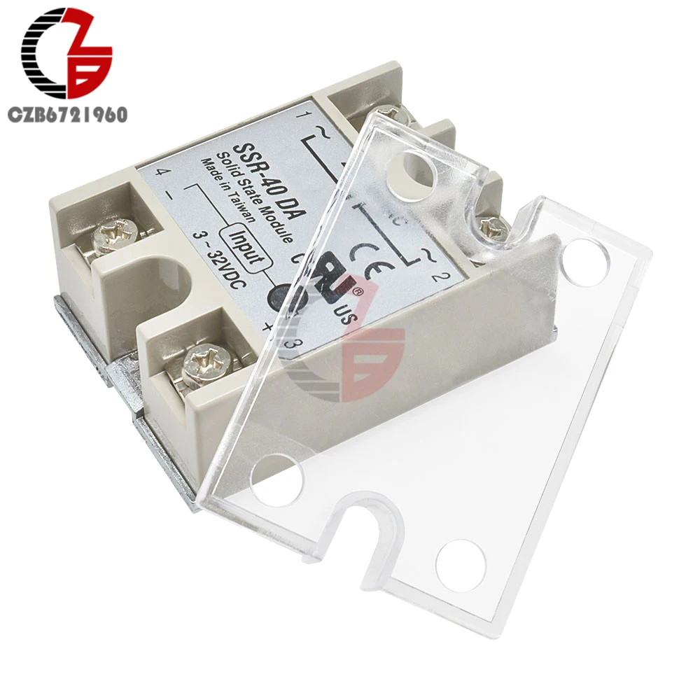 Safety Cover Case for Single Phase Solid State Relay SSR Clear Plastic Cover (solid state relay is not included)