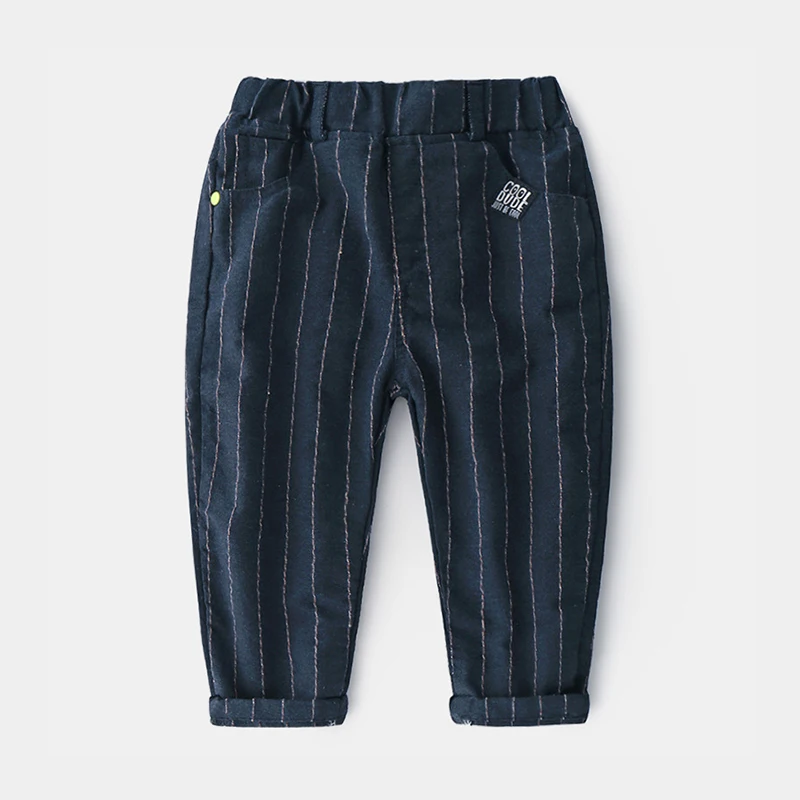 2025 Spring Autumn Korea 2 3-10 Years Student Striped Elastic Child Trousers School Style Cotton Long Pants For Baby Kids Boys