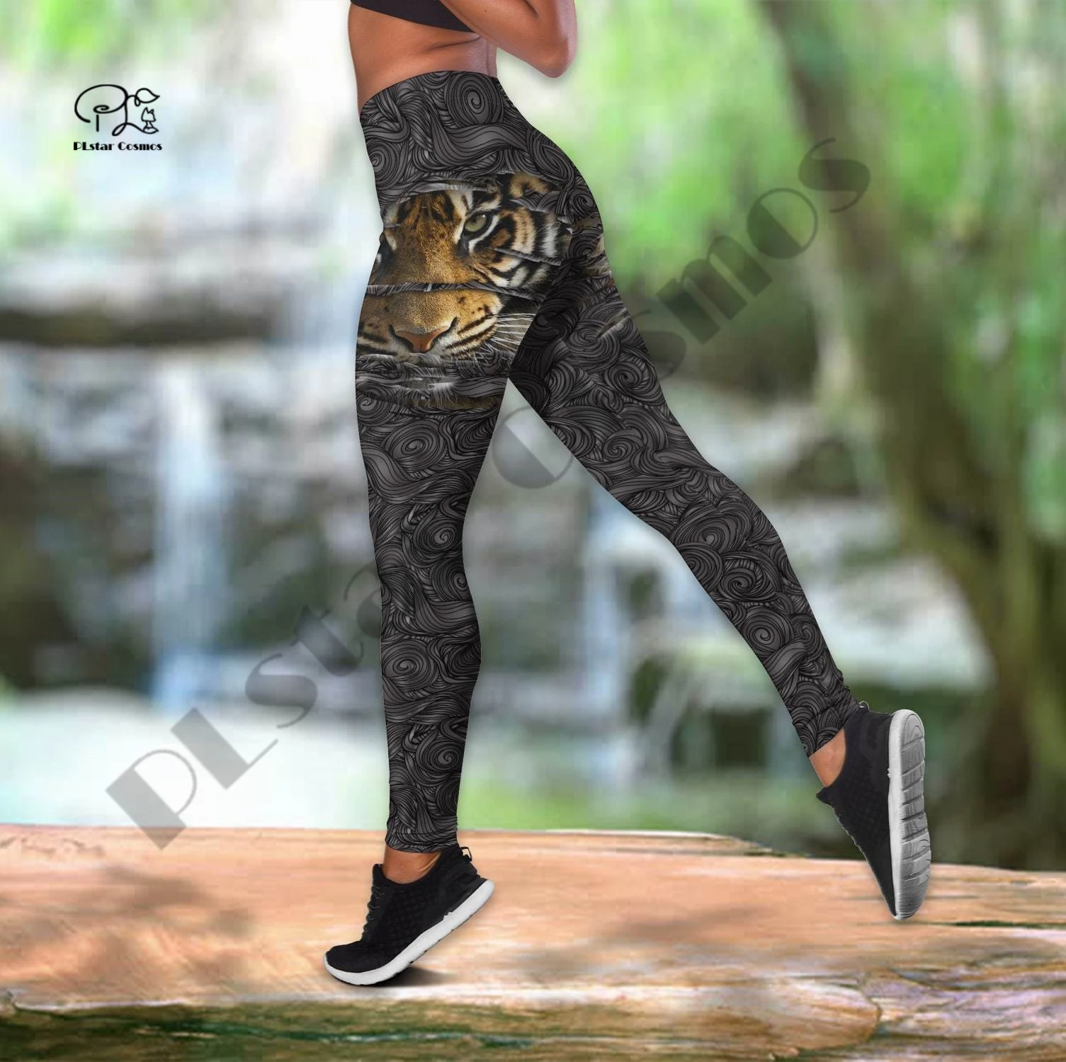 PLstar Cosmos Womens Tiger Lion Pants Leggings 3DPrint Women Plus size Workout Slim Pants Uniqe Casual Gym Fitness Sport US SIZE