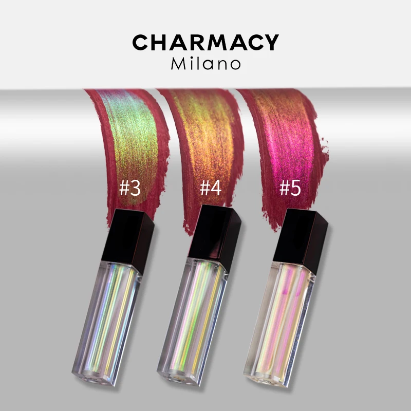 CHARMACY Flash Liquid Lip Gloss Waterproof Long Lasting Not Easy To Fade Lip Tint Chameleon Duochrome Lipgloss Women Makeup