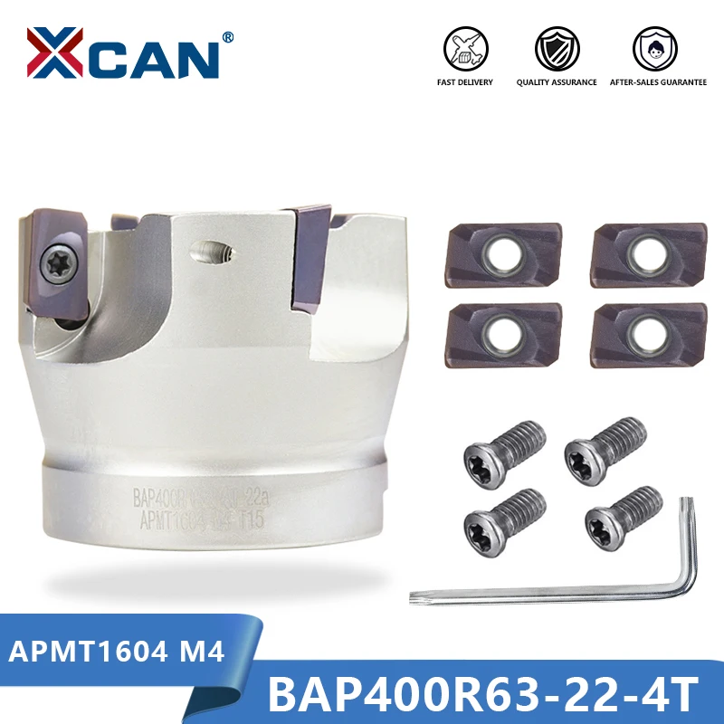 

XCAN BAP400R63 22 4T Shoulder Face Mill Head CNC Milling Cutter with Carbide Insert APMT1604 CNC Machining Mill Cutter