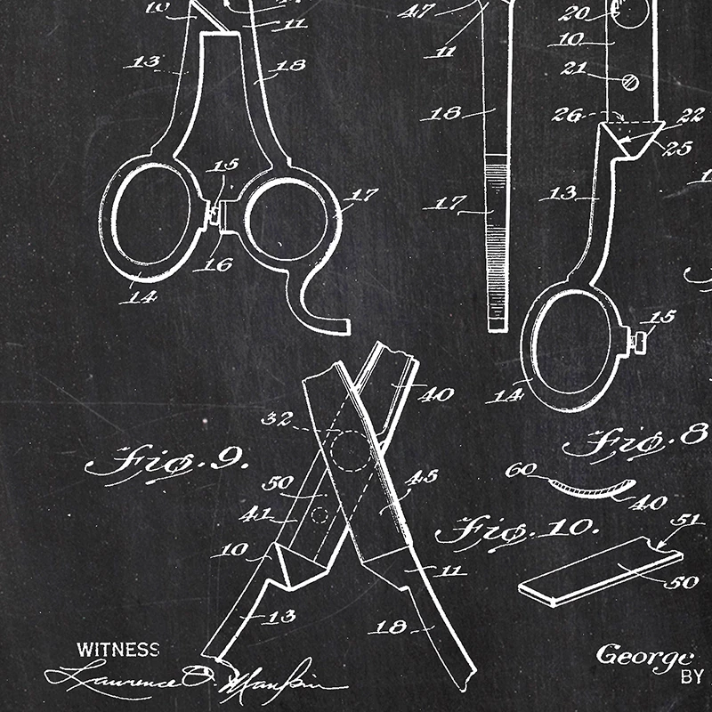 Barber Shears Patent Vintage Blueprint Posters and Prints Barbers Gift idea Barber Shop Wall Art Canvas Painting Pictures Decor