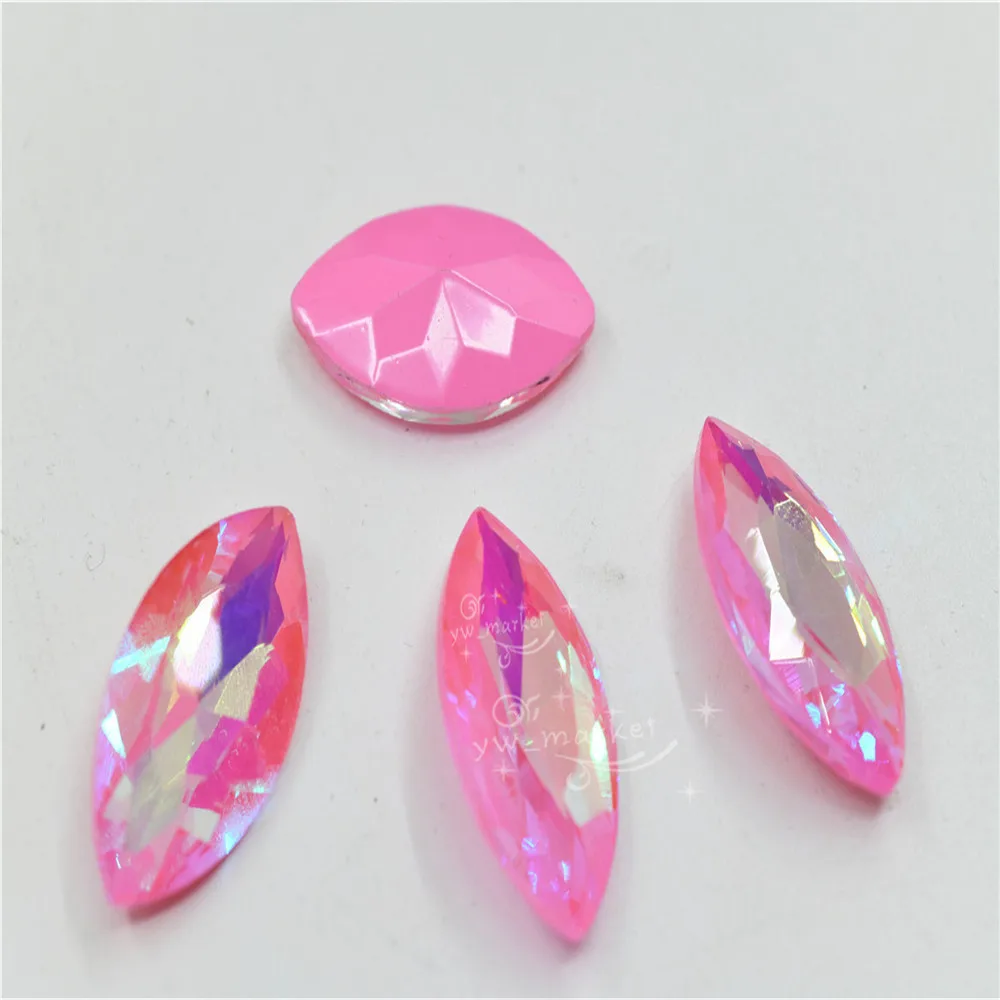 pink mocha ab home decoration beads Rhinestones  Rivoli horse eye  drop Pointback  Glue on Jewelry beads