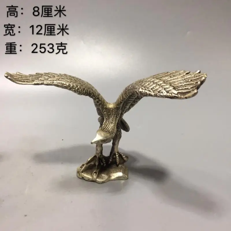 China Cupronickel white coppe Statue EAGLE/Hawk Figure free Spread one's wings figurine