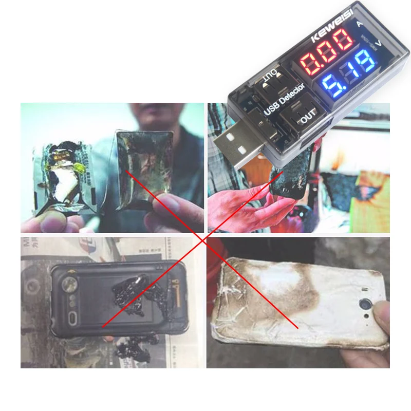 Blue Red Dual Display USB Tester 5V 12V Digital Voltmeter Ammeter Car Voltage Meter Detector Monitor Power Bank Charger Doctor