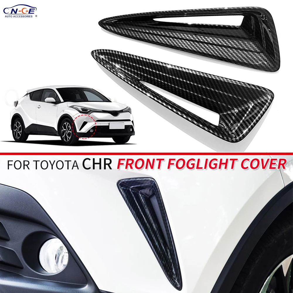 

For Toyota CHR Front Foglight Cover Fog Lamp Frame Accessories C-HR ABS Carbon Fiber Style Car Styling 2018 2019 2020