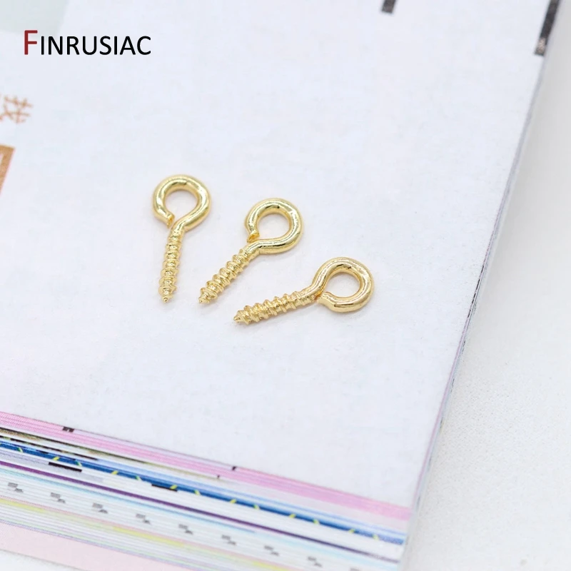 Jewelry Making Screw Eye Pins 14k gold plated Accessories Findings Screw Threaded Hooks Eyelets Clasps Eyepins Hooks