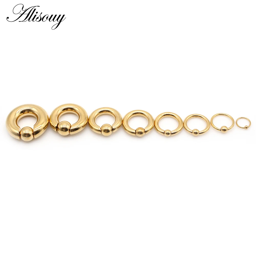 Alisouy 1pc Big Stainless Steel Captive Hoop BCR Eyebrow Tragus Closure Nipple Bar Lips Nose Rings Ear Piercing Body Jewelry view 4