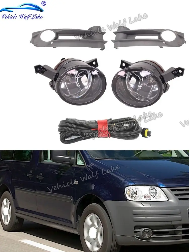 Dla VW Caddy 2004 2005 2006 2007 2008 2009 2010 stylizacja samochodu przednie halogenowe światło przeciwmgielne lub wiązka przewodów lub osłona kratki — zdjęcie 2