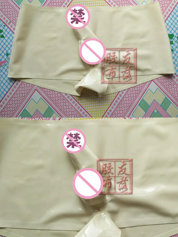 SEXY LATEX BOXER MEN LATEX UNDERWEAR WITH PENIS CONDOM HANDMADE CONDM CUSTOM MADE