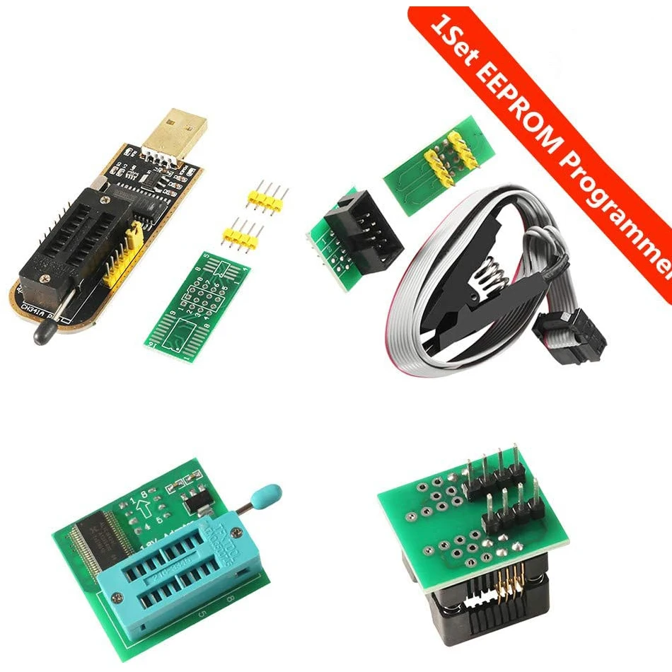 SOIC8 SOP8 Test Clip For EEPROM 93CXX / 25CXX / 24CXX + CH341A 24 25 Series EEPROM Flash BIOS USB +1.8V Adapter + Soic8 Adapter