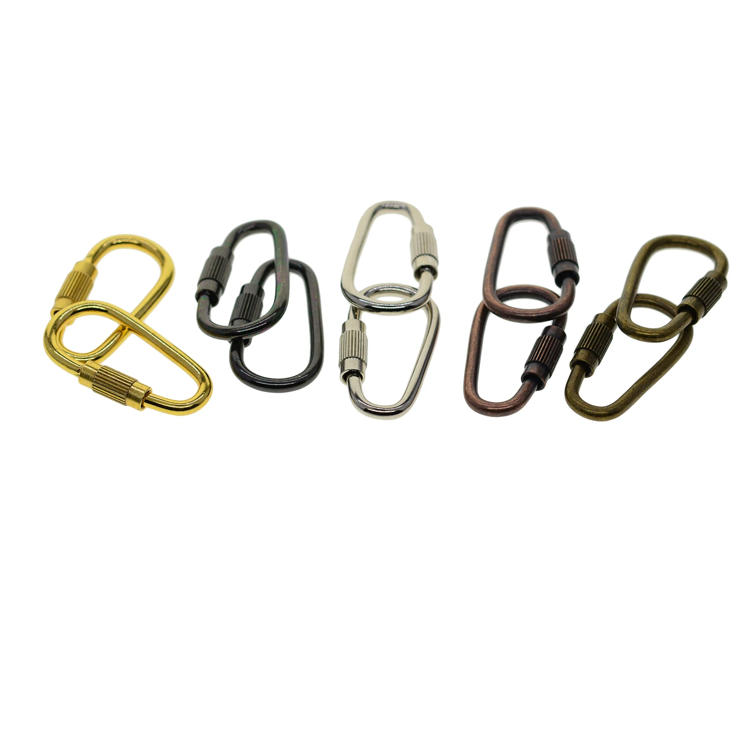 3 sizes 1.5 - 2.5inch Stainless Steel Oval Double gate Spring Snap Hook Quick Release Keychains Carabiner Camping EDC Tool DIY