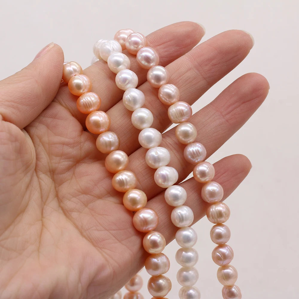 Natural Fresh Water Pearl Beads Nearly Round Shape 8-9mm DIY for Jewelry Making Necklaces Accessories Bracelet Earrings Gift