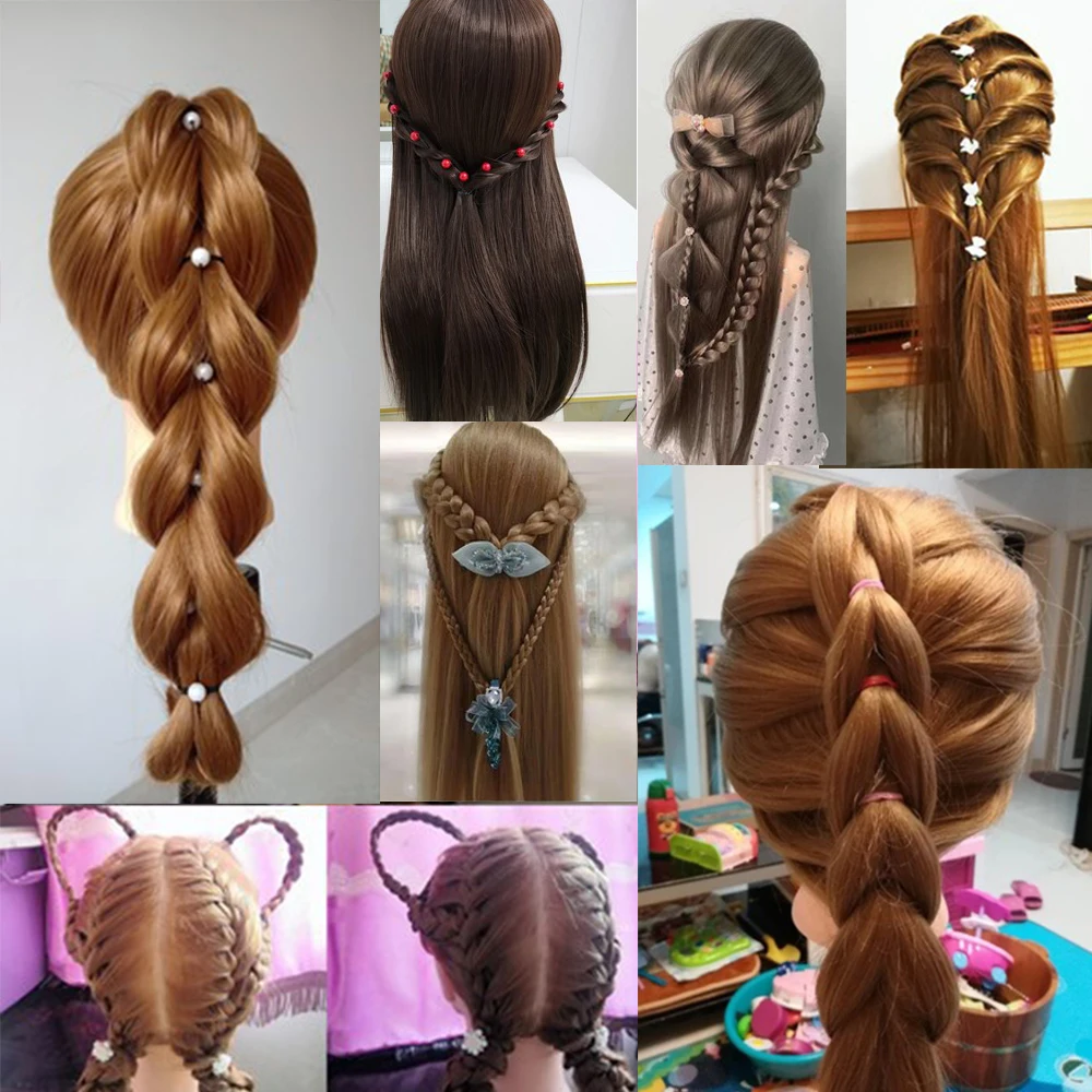 70Cm 100% High Temperature Fiber Blonde Hair Mannequin Head Training Head For Hairstyles Braid Hairdressing Manikin Doll Head