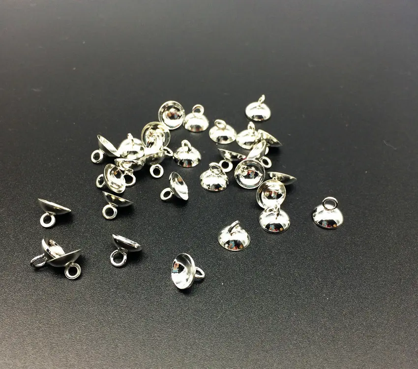 200 pcs metal caps,glass ball caps gold,shiny silver and rhodium silver.mix color  Fashion and mini jewelry accessories