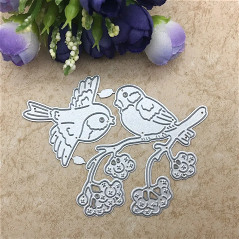 Birds on the tree Metal Cutting die keychain shaker Heart Paper Key Chain Scrapbook Paper Craft Card Punch Art Knife Cutter