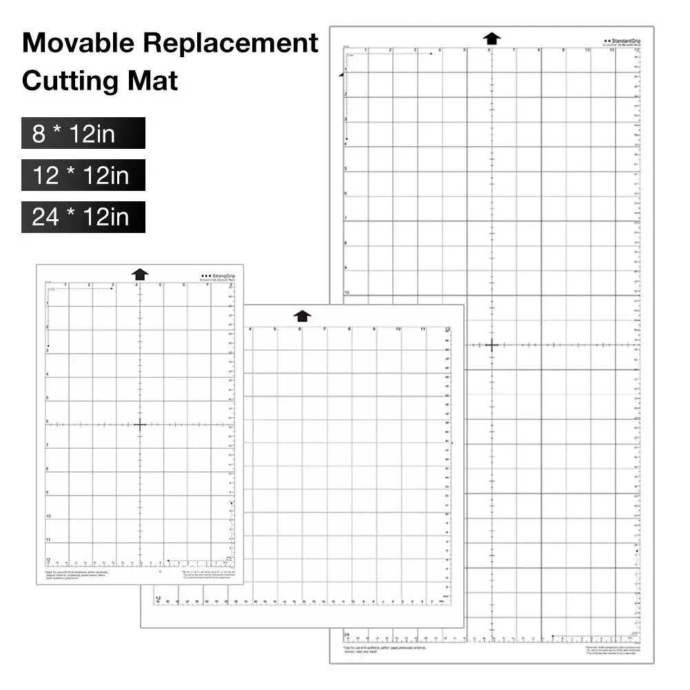 2PCS Replacement Cutting Mat Transparent Adhesive Mat Pad with Measuring Grid 12*12-Inch for Silhouette Cameo Plotter Machine