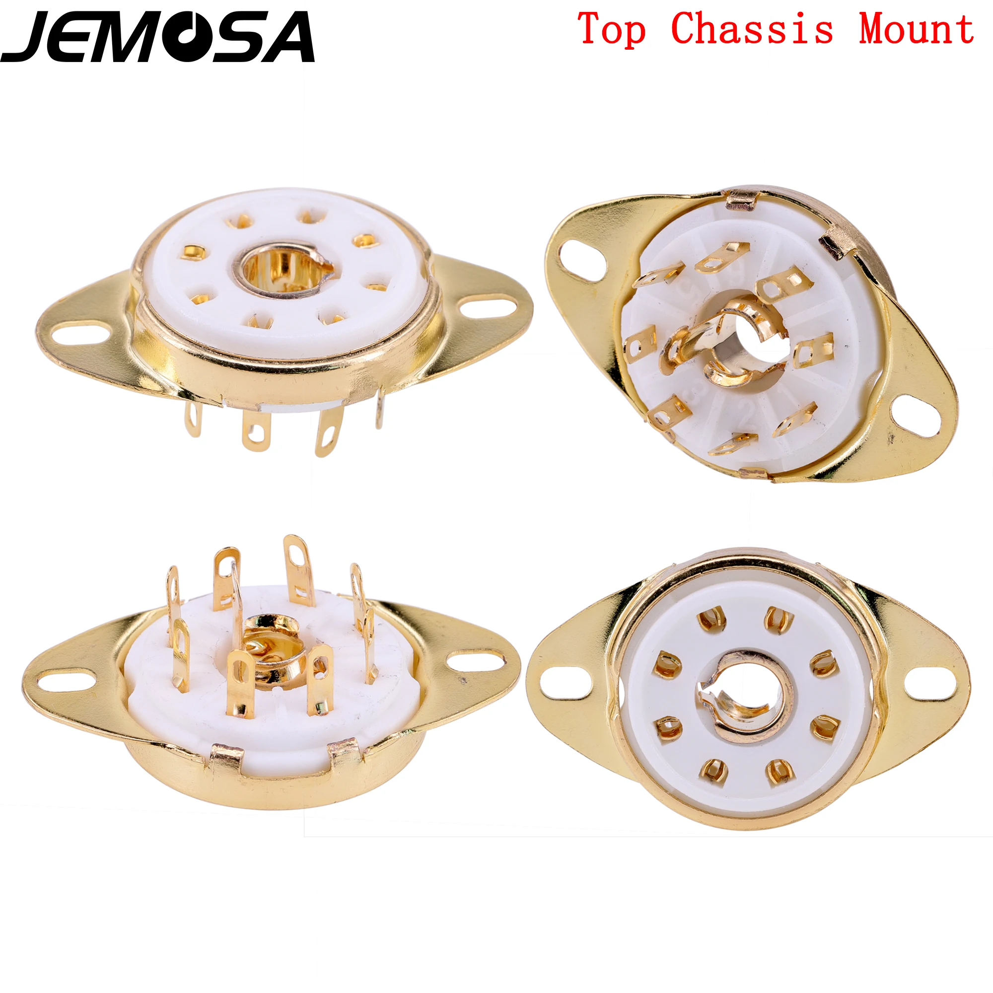 8Pin Ceramic Tube Socket GZC8-Y-8 Chassis Mount 5B254 7N7 4P1S 2J27 EBL21 ECH21 Vacuum Tube Amplifier Audio Vintage HIFI DIY - Image 3