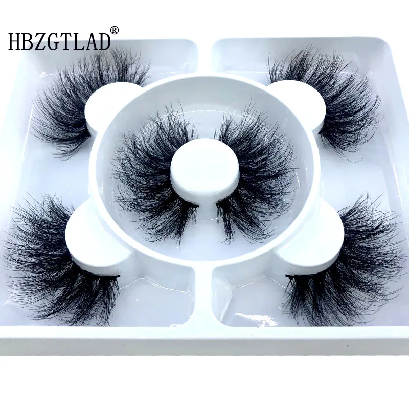 3 Pairs 25 mm 3d Mink Lashes Bulk Faux with Custom Box Wispy Natural Mink Lashes Pack Short Wholesales Natural False Eyelashes