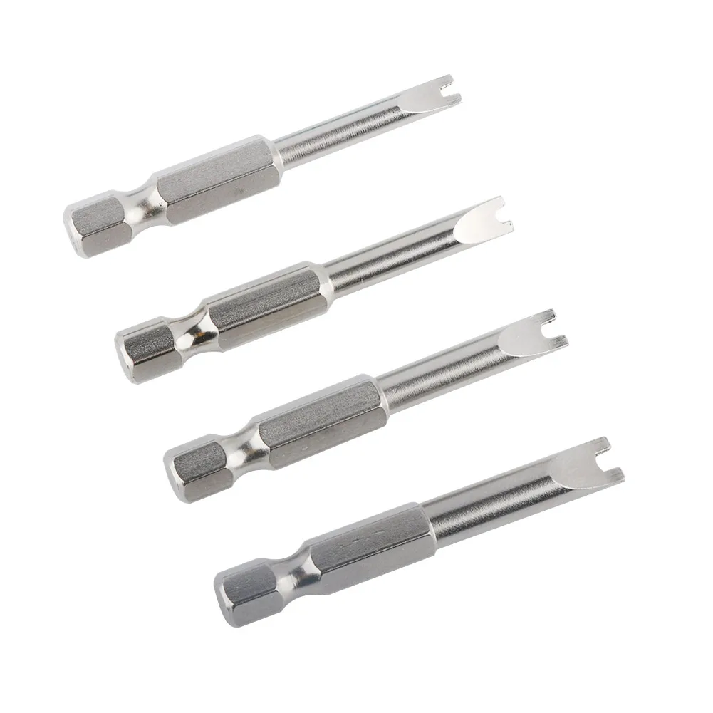 4Pcs 50mm Long U-Shape CRV Screwdriver Bit Set 1/4 Inch Hex Shank U Fork Screwdriver Bits, M1.7 M2.0 M2.3 M2.6