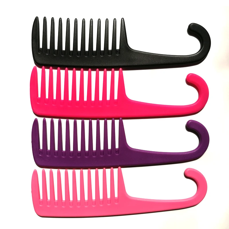 1PC Large Wide Tooth Comb Anti-static Hole Handle Grip Hairbrush Woman Wet Detangle Curly Hair Brushes Salon Styling Tools