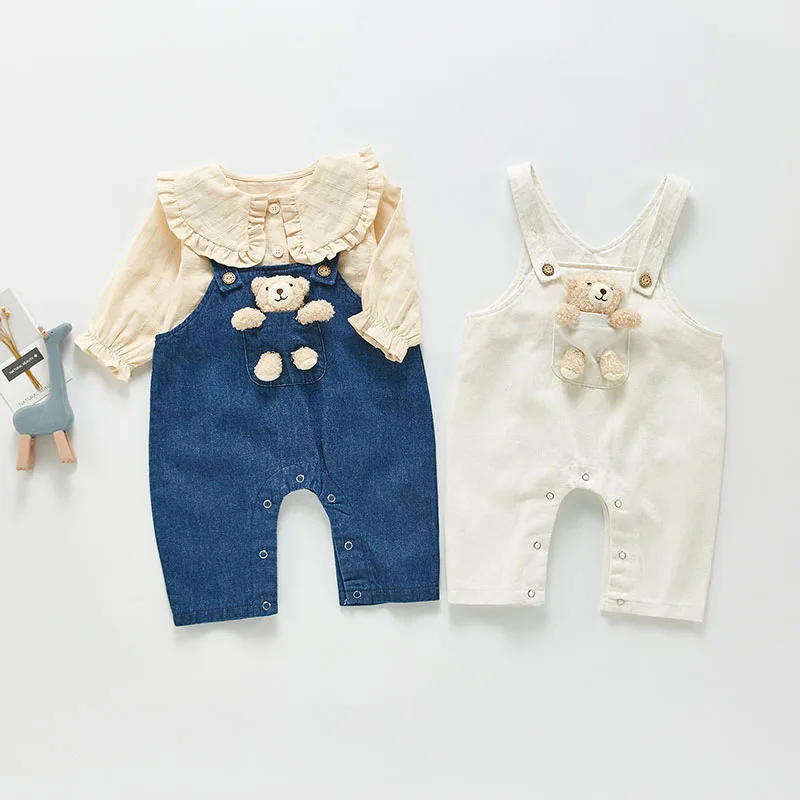 MILANCEL Baby Rompers Boys Jumpsuits Denim Overall Baby Outfit