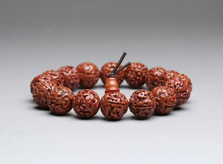 12-14mm Old Polish Rudraksha seeds Tibetan Buddhism Amulet Bracelet