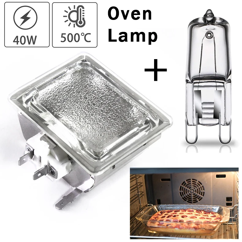 40W 110V 220V Oven Light Lamp Holder And G9 Bulb 500℃ High Temperature Resistant Barbecue Oven Light BBQ Microwave Light Bulb