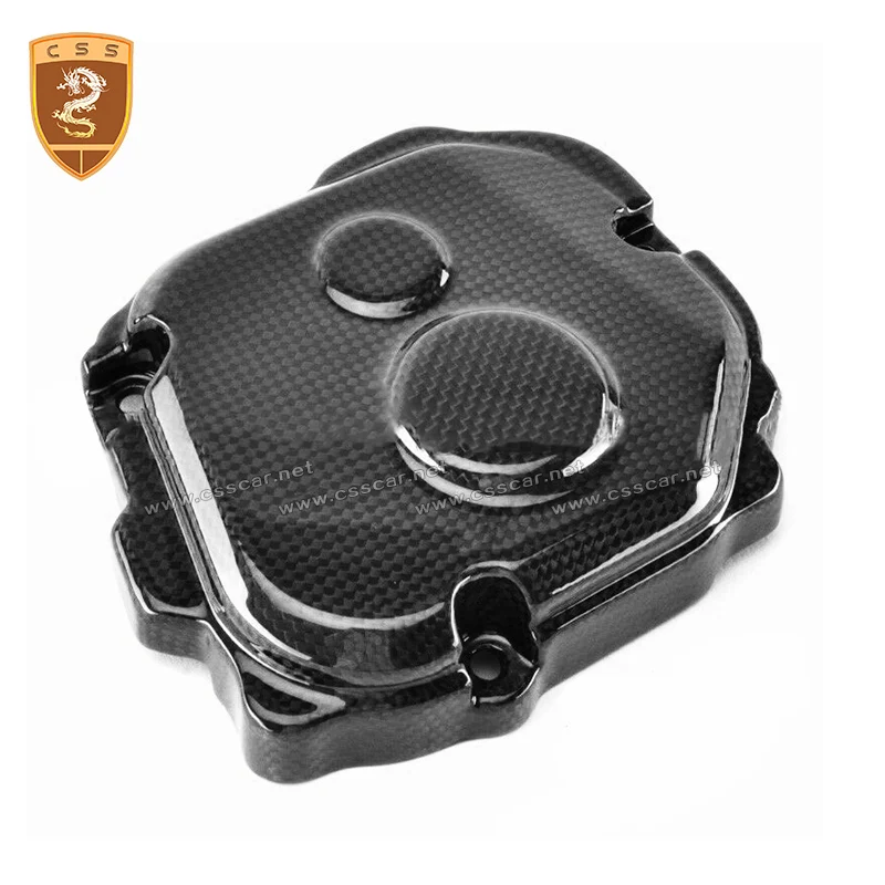 CSSCAR Fashion Motorcycle Engine Cover fits 2016-on KAWASAKI ZX 10R Glossy Black Carbon Fiber Motorcycle Parts Frame Cover K#22