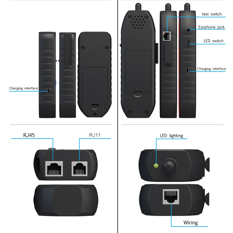 Hi-tech smart RJ11 RJ45 Cat5 Cat6 Cavo Telefonico Tracker Tester di LAN Rete Cavo di Rete Detector Strumento