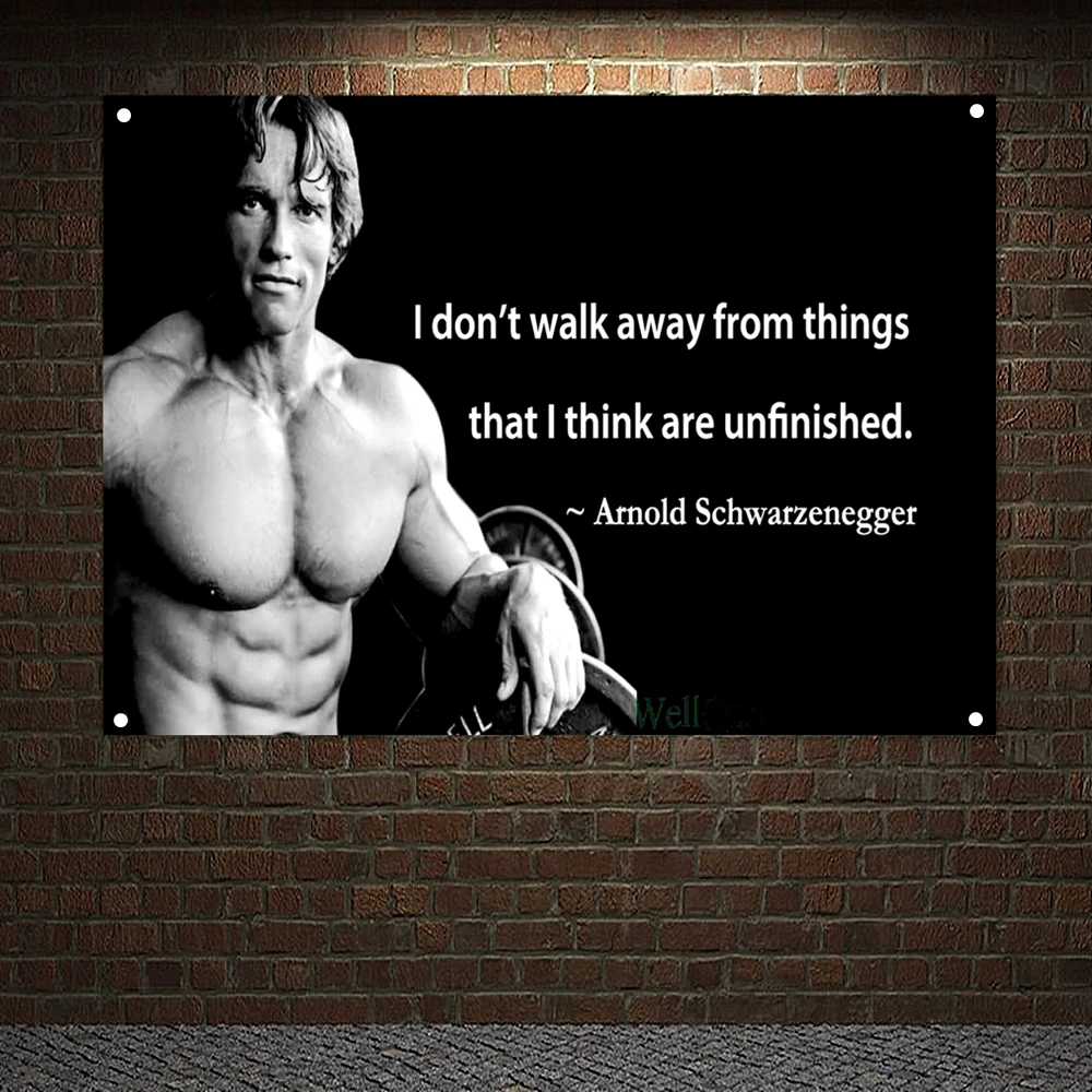 

Вдохновляющие баннеры для тренировок, флаги для мужчин, мышечное тело, настенное украшение для дома, Картина на холсте для бега, йоги, гантели для фитнеса постер