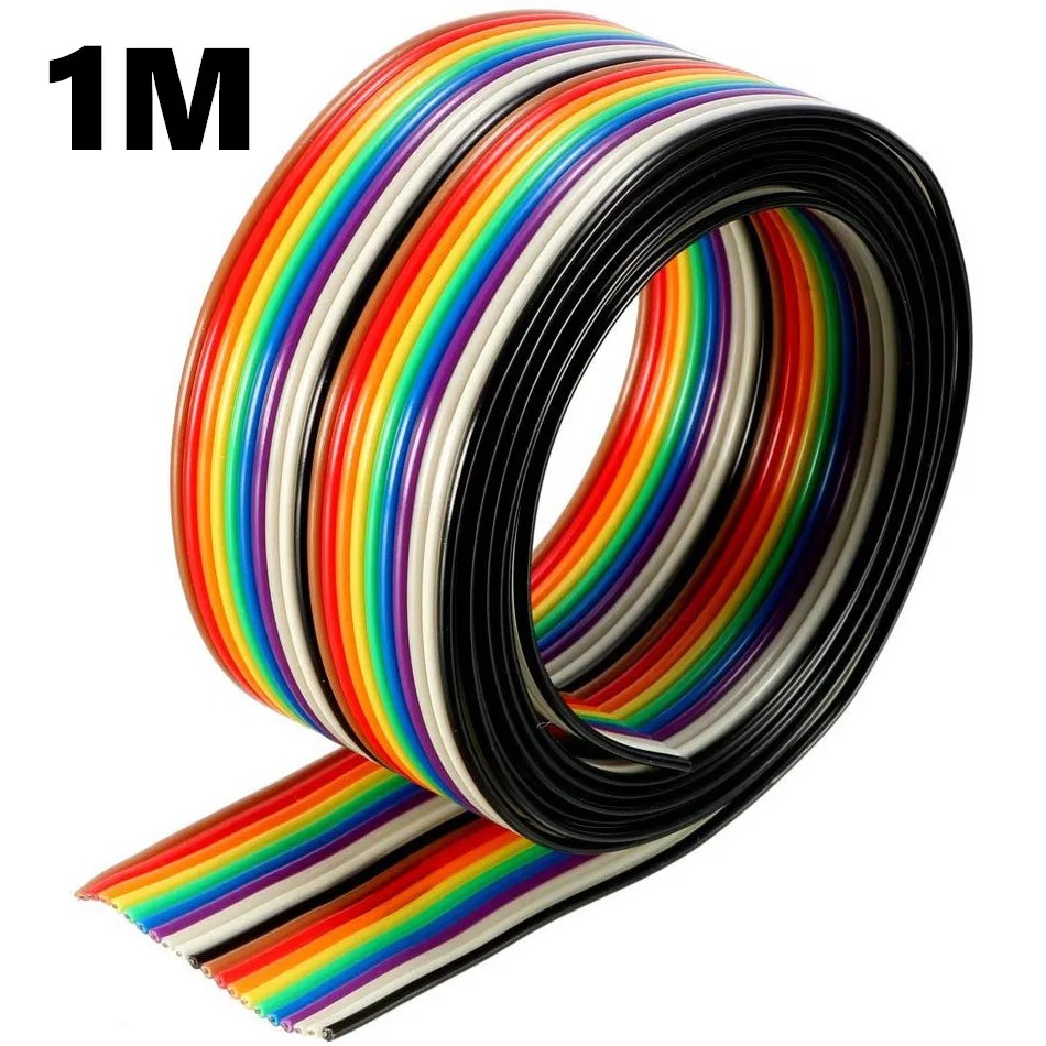 Ribbon Cable 20P Rainbow IDC Wire 1.27mm Pitch 1 Meter