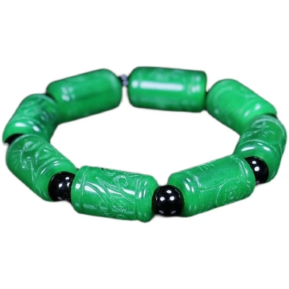 

Natural vintage Jade Bracelet Hand-carved Wishful Bracelet for Women