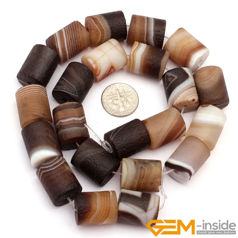 Natural Botswana Agates Frosted Tube Acceories Beads For Jewelry Making Strand 15 inch DIY Jewelry Bead For Bracelet Necklace