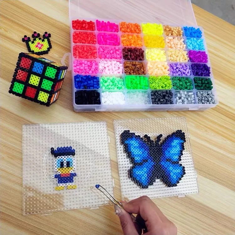 24/48/72 colors hama beads kit toy 2.6/5mm perler educational Kids 3D puzzles diy toys fuse beads pegboard sheets ironing paper