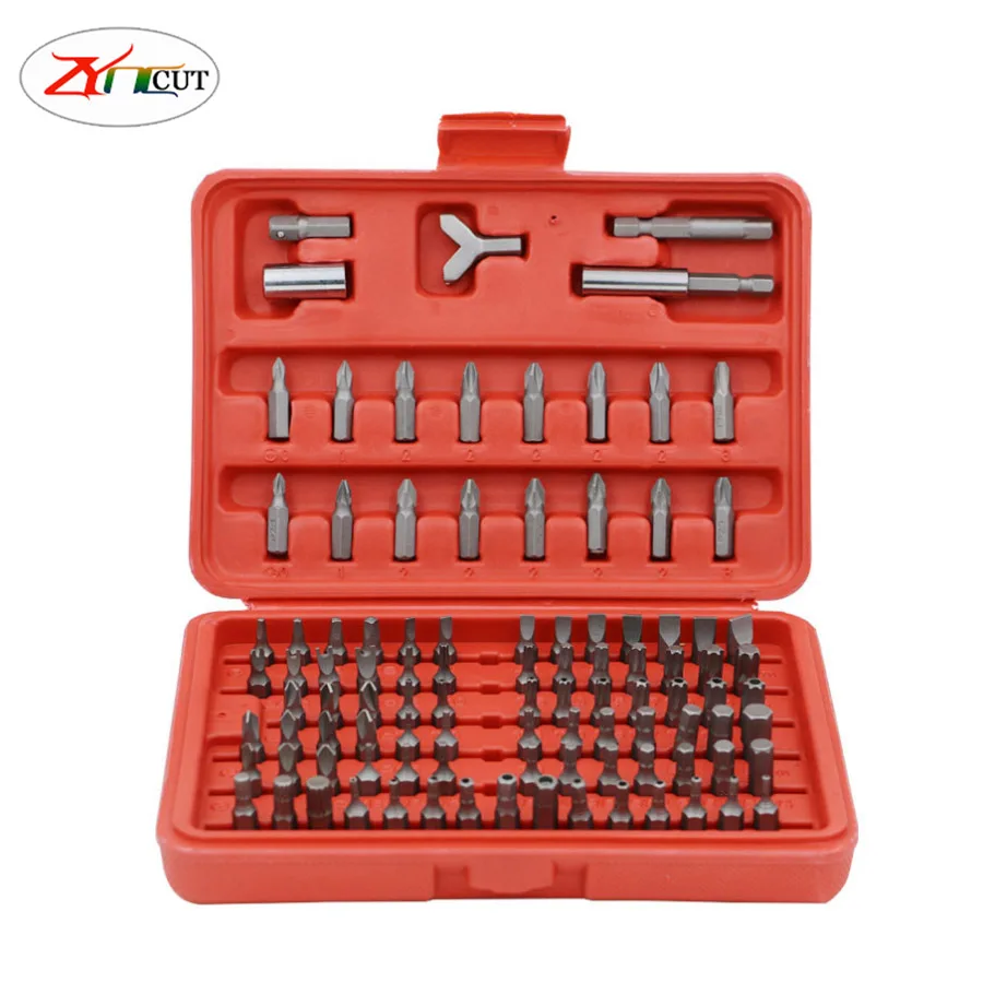 100pcs High quality electric screwdriver bit batch header  connecting rod sleeve set cross single plum blossom head star