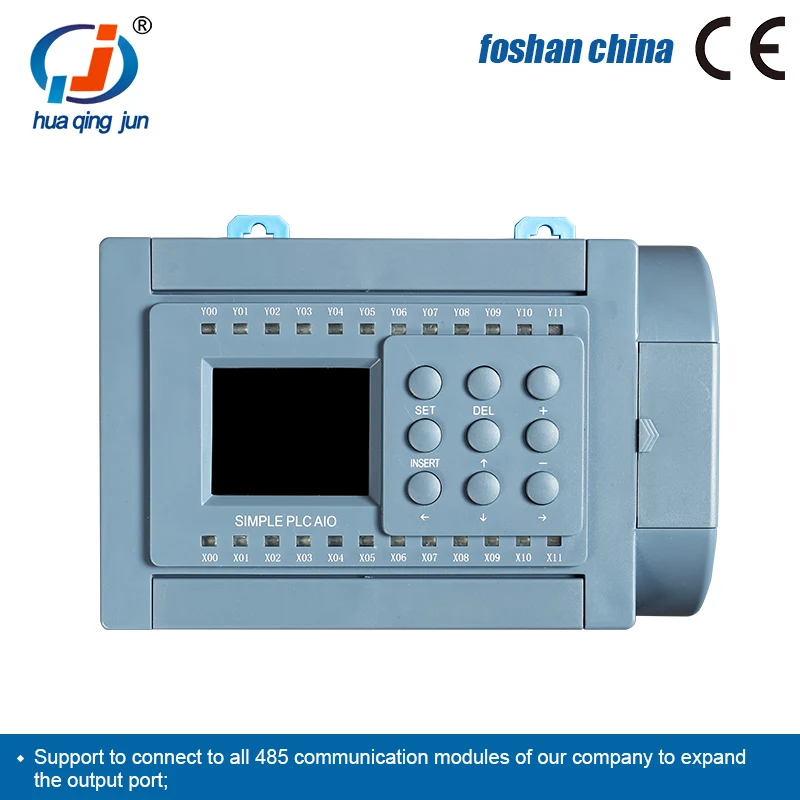 Huaqingjun 8-in 8-out Relay Output PLC 2AO 0-10V 0-20mA WIFI PLC for Annunciator