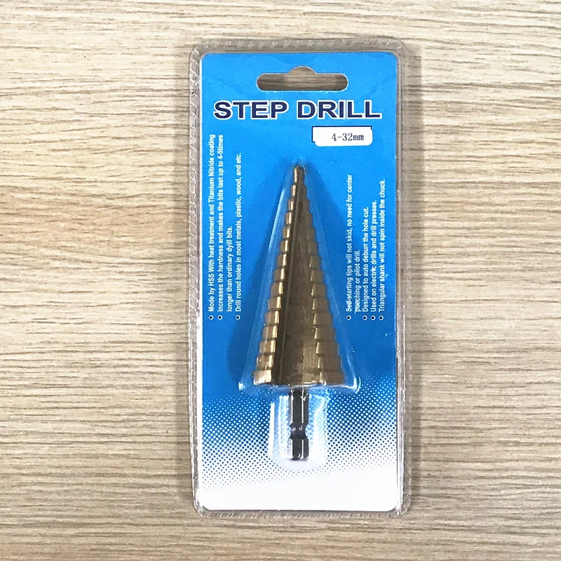 1 / set of triangular and hexagonal handle step drill tower pagoda metal cutter bit useful drill bit 12 spiral groove plate hole
