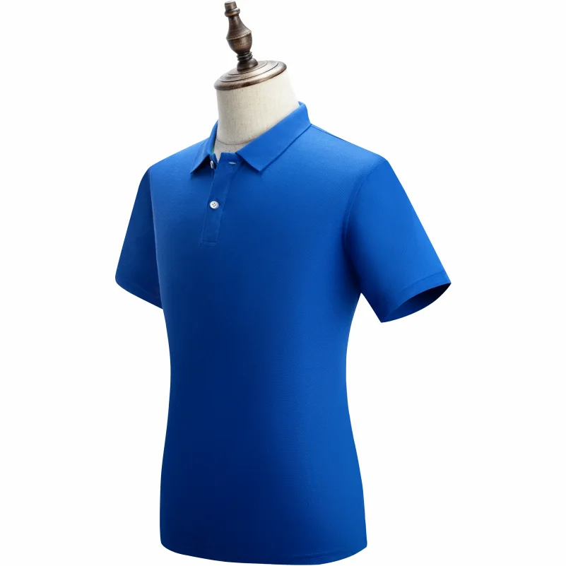 Pure color lapel POLO shirt summer fashion breathable men\'s and women\'s short-sleeved tops custom embroidery printing LOGO 2021