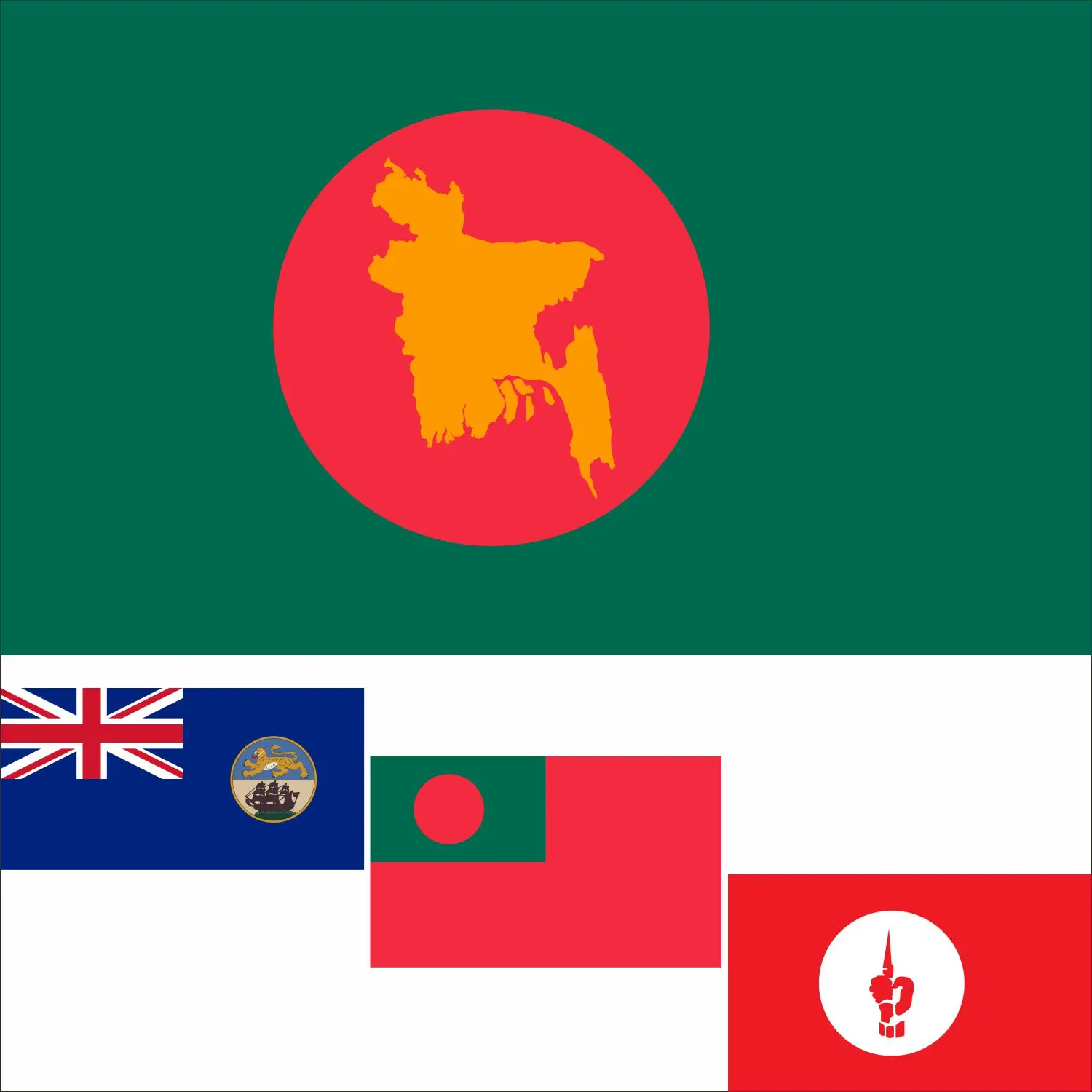 

Bangladesh Civil Ensign 1972 Flag 3X5ft 90X150cm 100D Polyester Naval Ensign 60x90cm 21x14cm British Bengal Banner