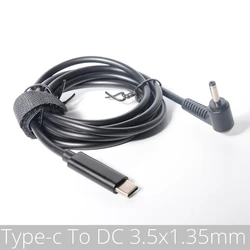 USB C타입 PD 노트북 충전 케이블 코드, DC 전원 어댑터 컨버터, DC 3.5X1.35mm, 수 90 도 직각, 3.5mm, 1.35mm