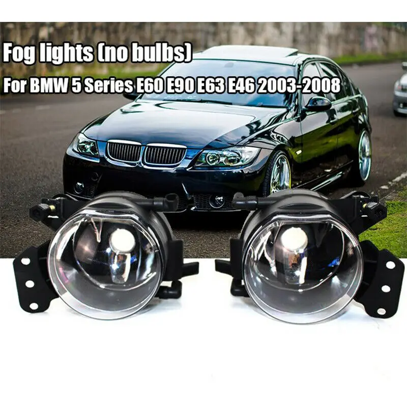 

Pair Front Bumper Fog Lights Lamp Housing For BMW E90 M3 335xi 335i 330Ci 328i E60 E61 E63 E64