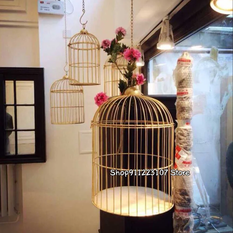 European retro iron bird cage flower stand bird cage balcony outdoor decoration pet supplies decorative bird cage