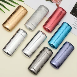 New Fashion Hard Metal Aluminum Lattice Glasses Case Capsule Flip Top Eyeglasses Case Protector For Glasses Storage Tools