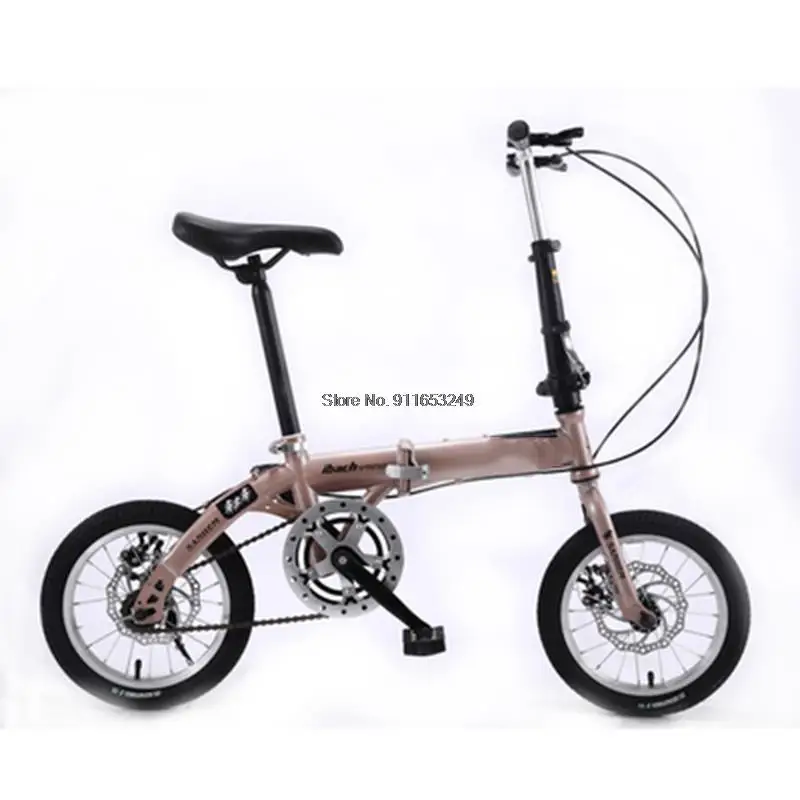 

14 Inch Foldable Ultra-Light Bicycle Single/Variable Speed Portable Mini Bicycle Non-Slip Road Bike for Adult Children Student