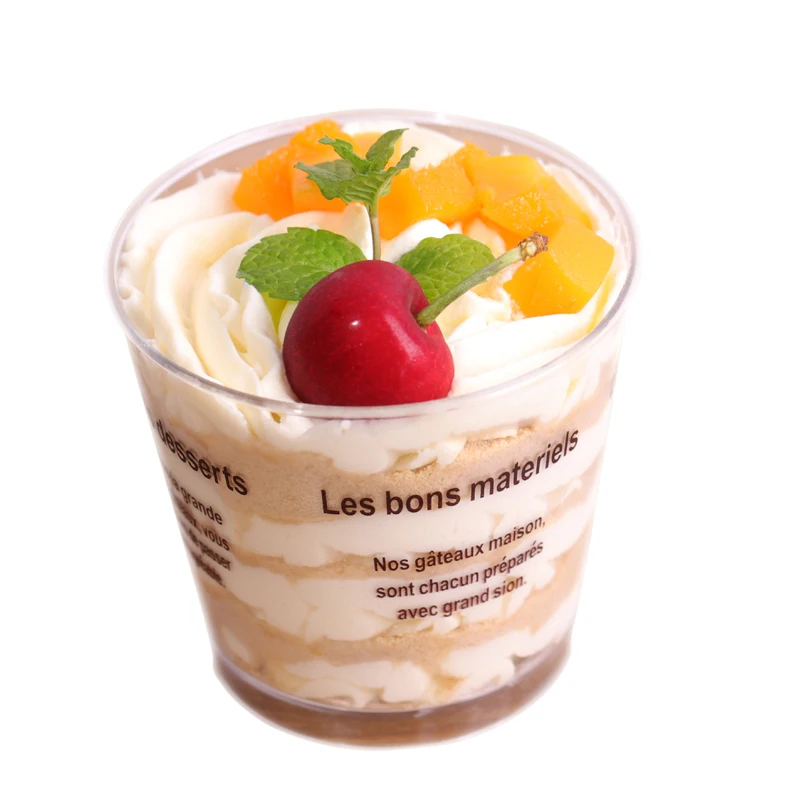 Food Grade Plastic Tiramisu Cup Pudding Cake Box Mousse Dessert Pastry Transparent Baking Tool Mold Ice Cream Tray With Lid