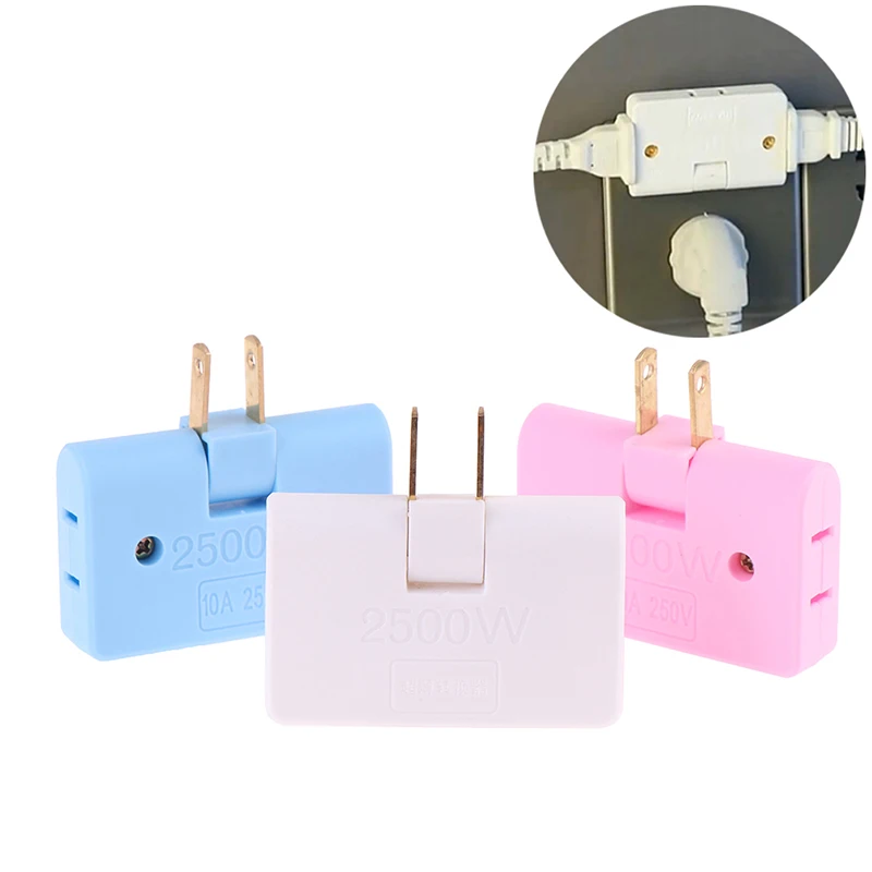 1 Stuk Van Draaibare Socket Converter Een In Drie 180 Graden Extension Plug Multi Plug Mini Slim Wireless Outlet Adapter