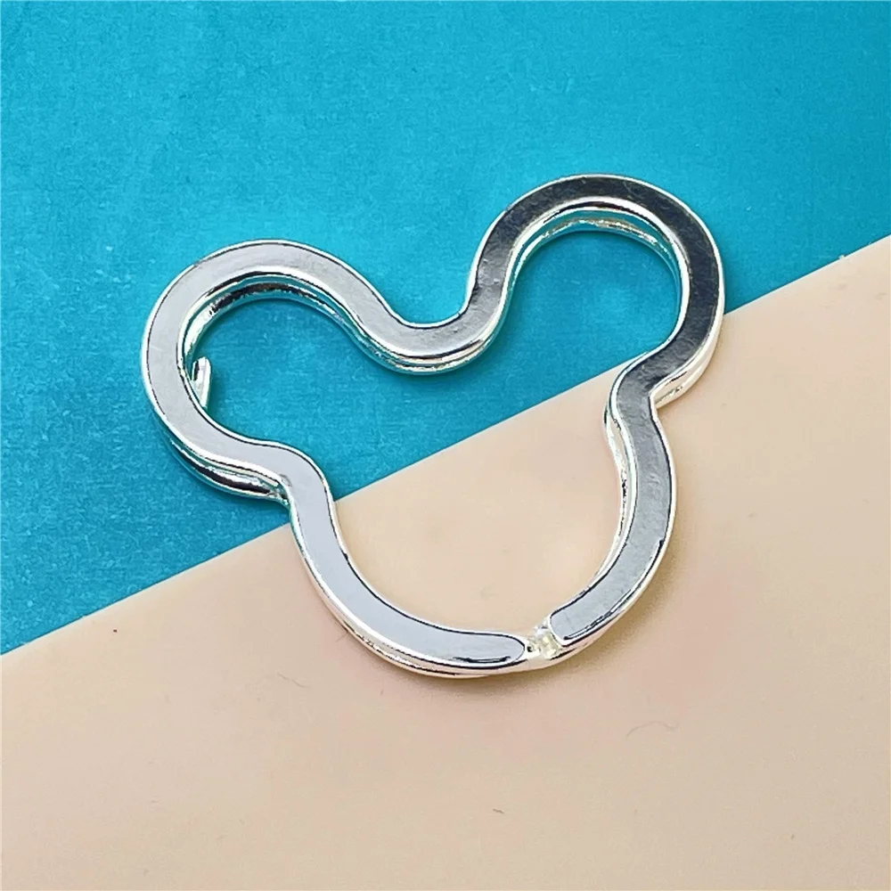 925 Silver Keychain Circle Shape Simple Keychain Fashion Jewelry Gift