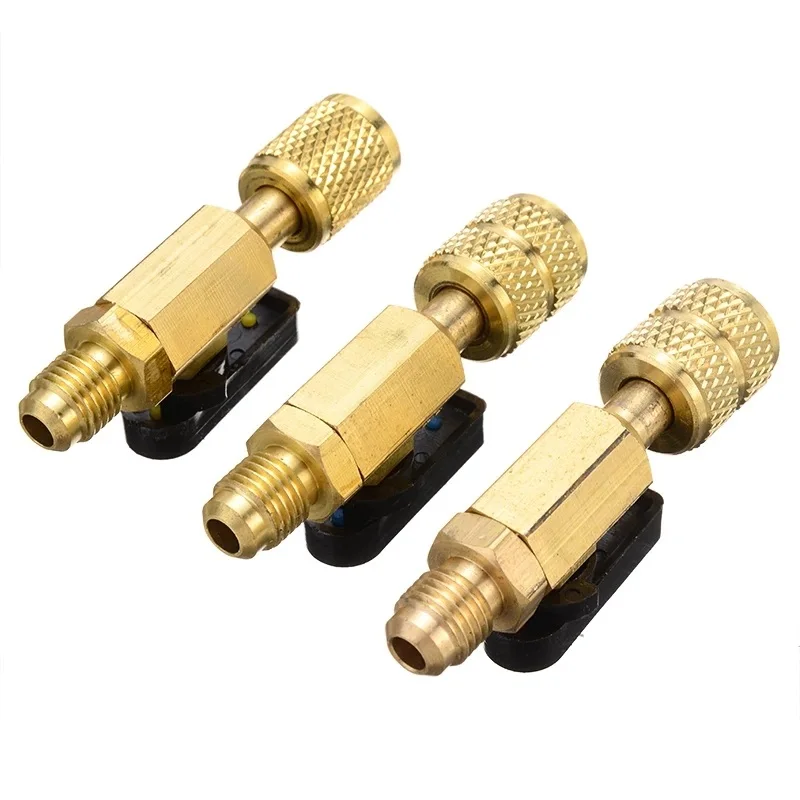 Hot Sale 3PCS Brass R410A Refrigerant Straight Ball Valves AC Charging Hoses Brass 1/4