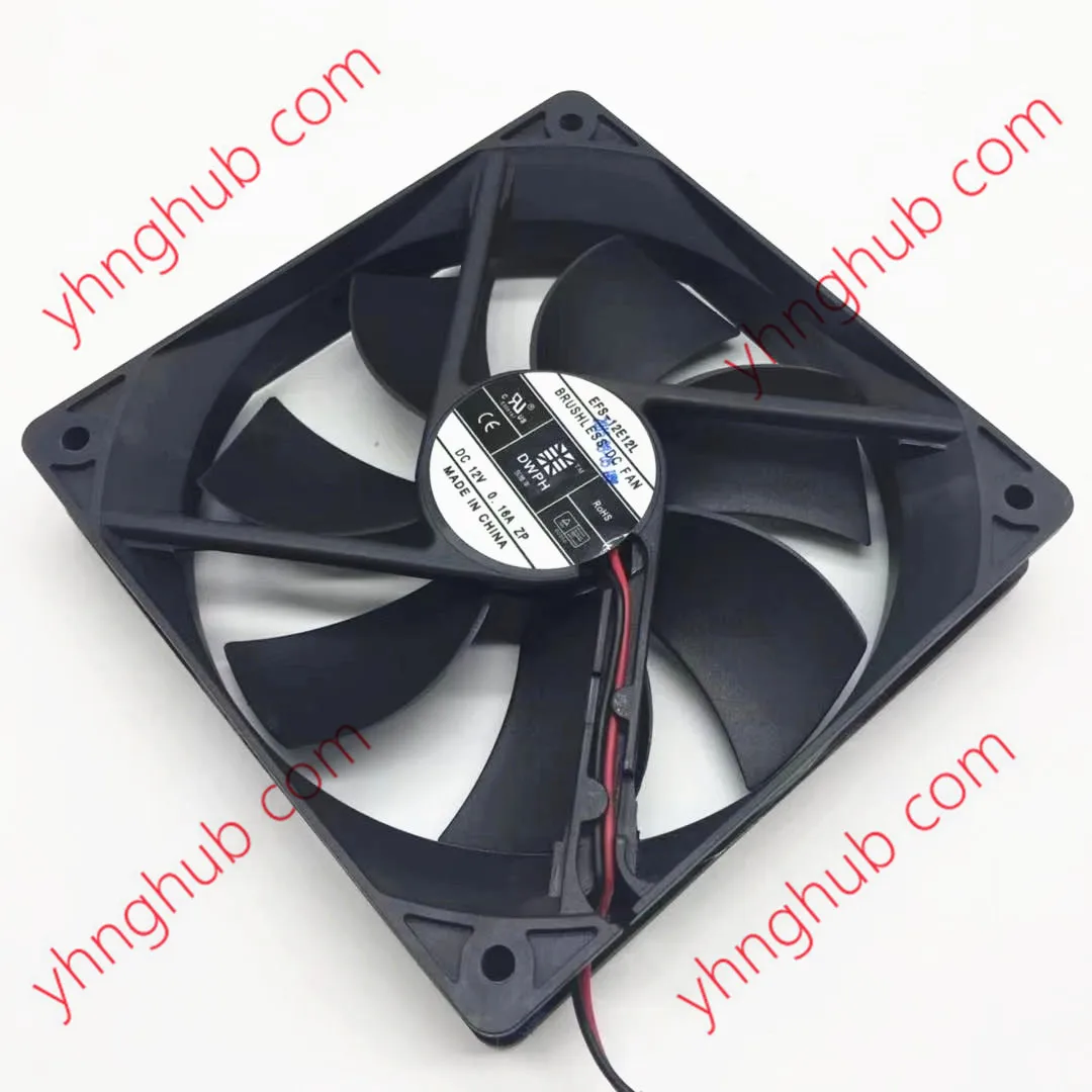 

DWPH EFS-12E12L DC 12V 0.16A 120x120x25mm 2-Wire Server Cooling Fan